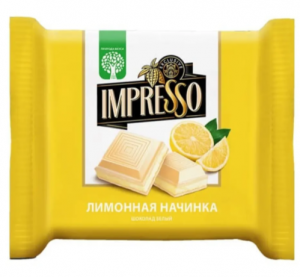 Шоколад "IMPRESSO" 75г. белый, лимон