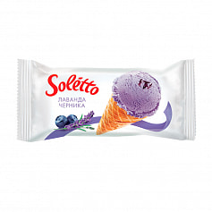 Мороженое "Soletto Лаванда Черника" 75 гр, рожок